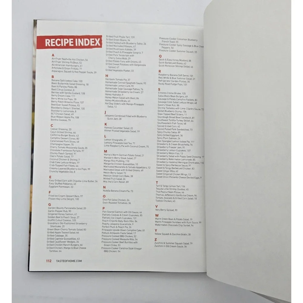 Taste of Home American Summer Cookbook 2022‎ Hardcover Book Used Recipes